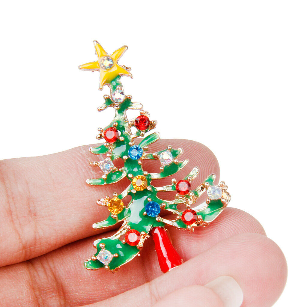 Sparkling Multicolored Crystal Rhinestone Tree Brooch Pin Jewelry Gift