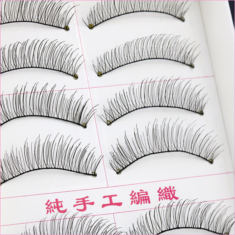 10 Pairs Soft Natural Cross Eye Lashes Makeup Extension False Eyelashes Handmade