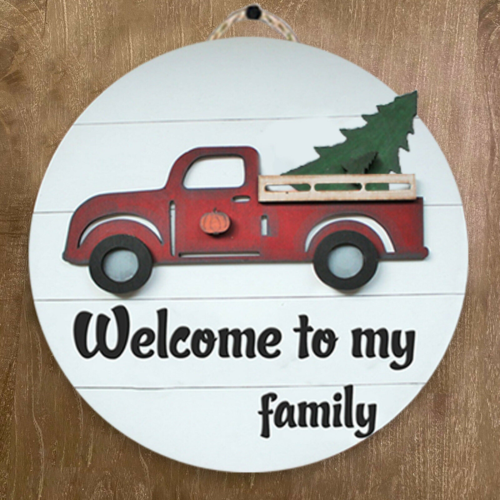 Seasonal Welcome Door Sign Hanging Garland Christmas Festive Decoration