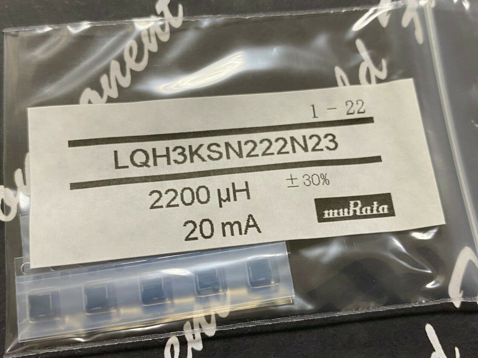 10pcs - muRata LQH3KSN222N23 2200uH 20mA 30% SMD Inductor