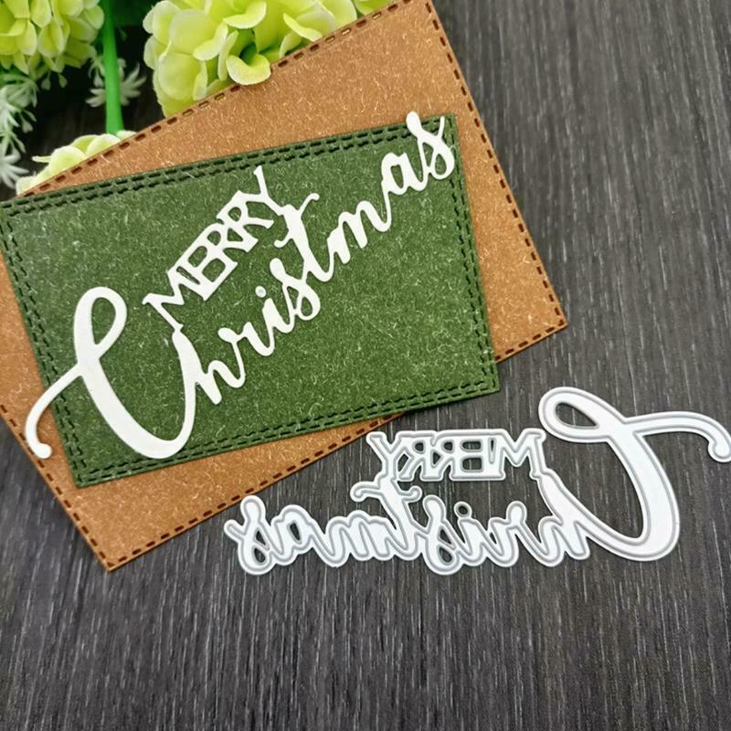 Merry Christmas Letter Metal Cutting Dies DIY Scrapbooking Embossing Stencil