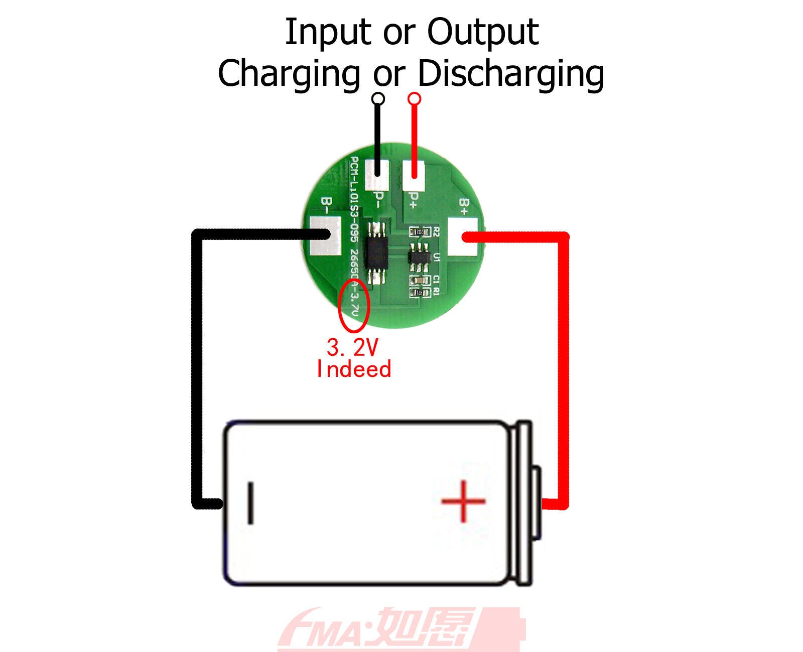 2x LiFe 3.2V Battery PCM Protection Circuit Module to LiFePO4 26650 C:3A  SM095