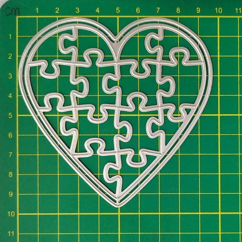 Heart Puzzle Metal Cutting Dies Stencil DIY Scrapbook Album Paper Card Template