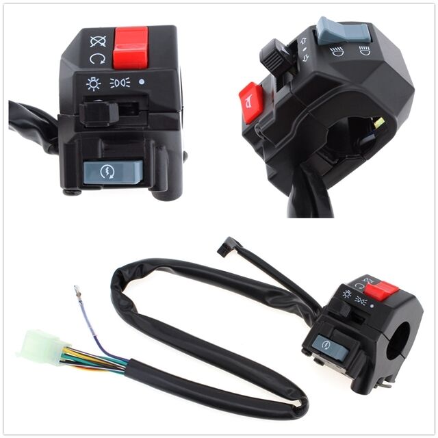 2x Waterproof Motorcycle 7/8" Handlebar Switch Horn Turn Signal Light Controller
