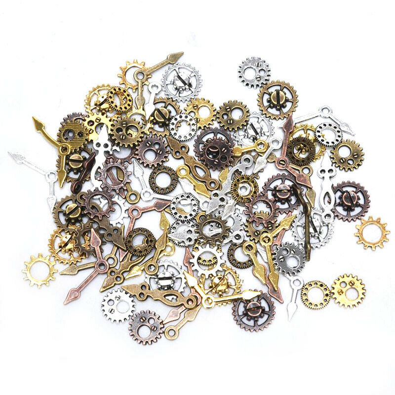 100Pcs/Lot Punk Mixed Gear Cog Pointer Charms Pendants DIY Jewelry FindingsJ Tt