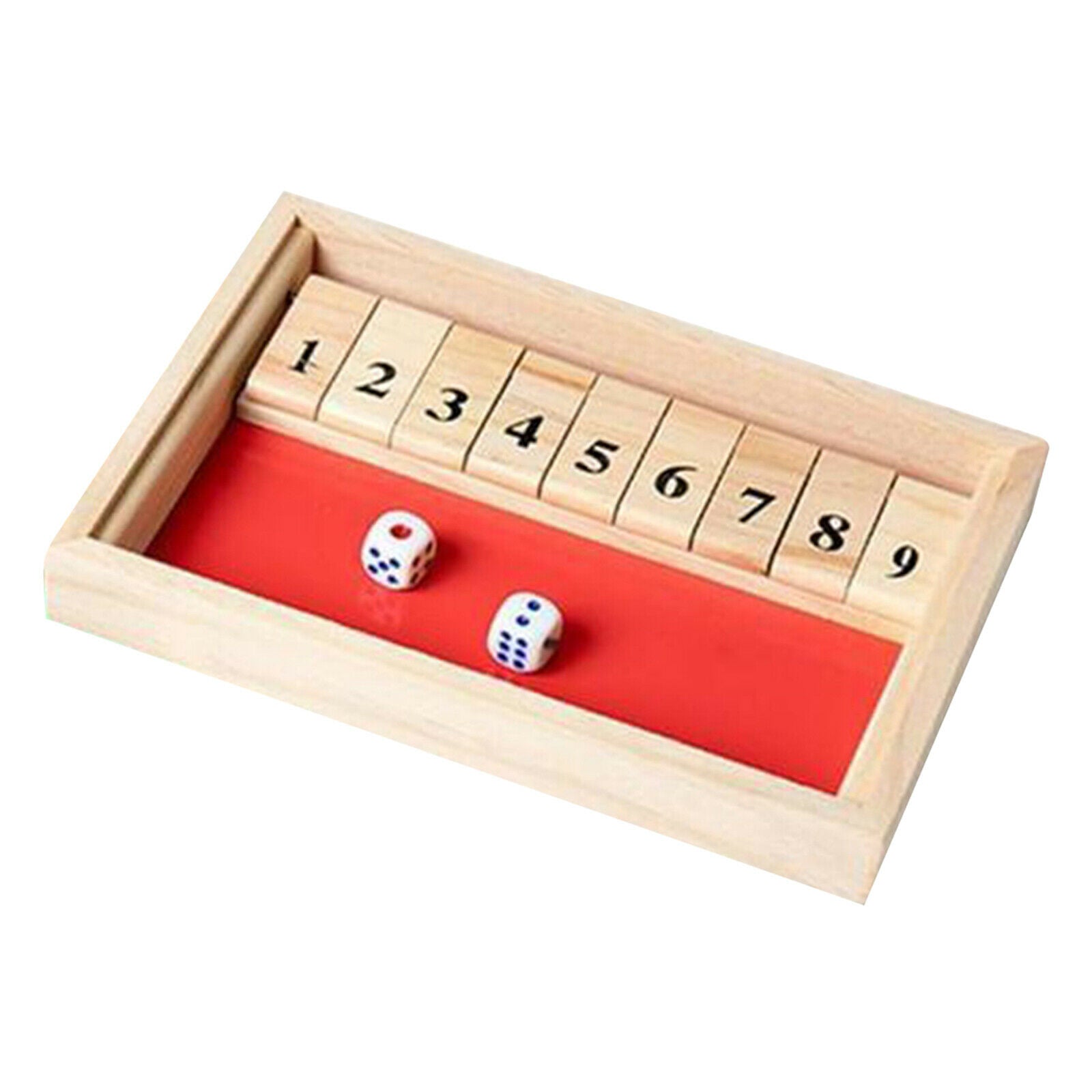 Classic 9 Wooden Numbers Close Box with Dice Board Game Friends Cl