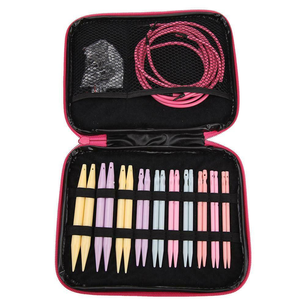 10 Pairs Plastic Change Head Circular Knitting Needle Crochet Hooks Set Kits