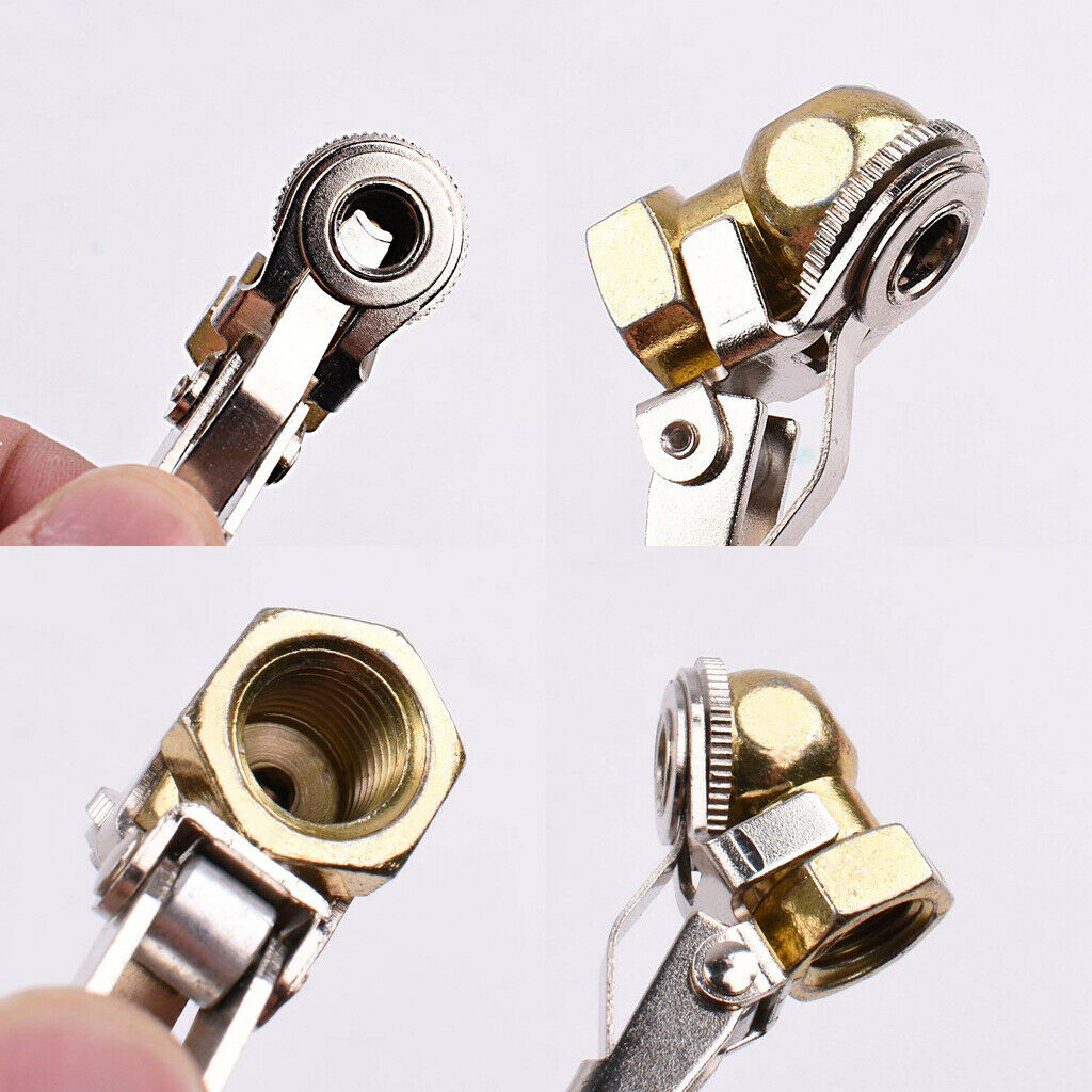 Durable 1/4in Ball Foot Air Chuck Car Tire Hose Tool Clip-on Air Chuck