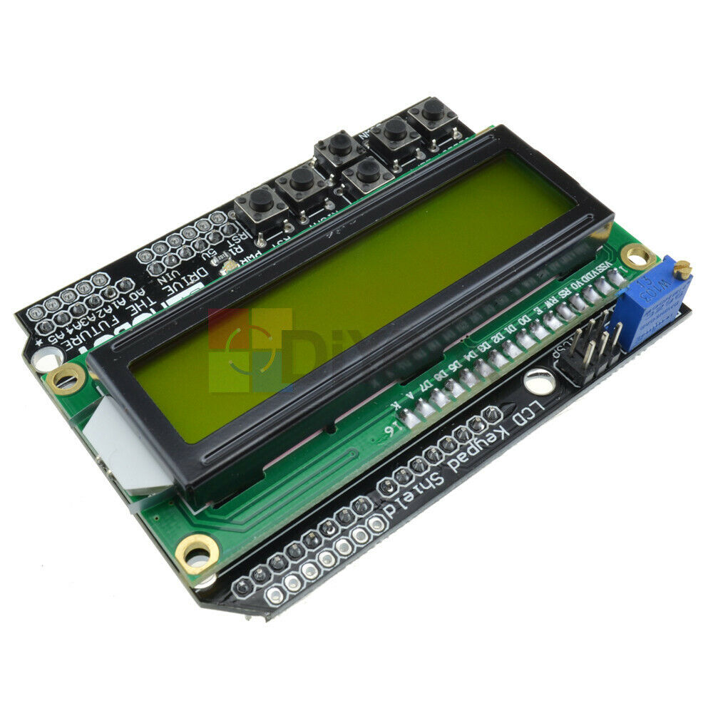 1602LCD 16x2 Character Keypad Shield Yellow Backlight HD44780 Module For Arduino