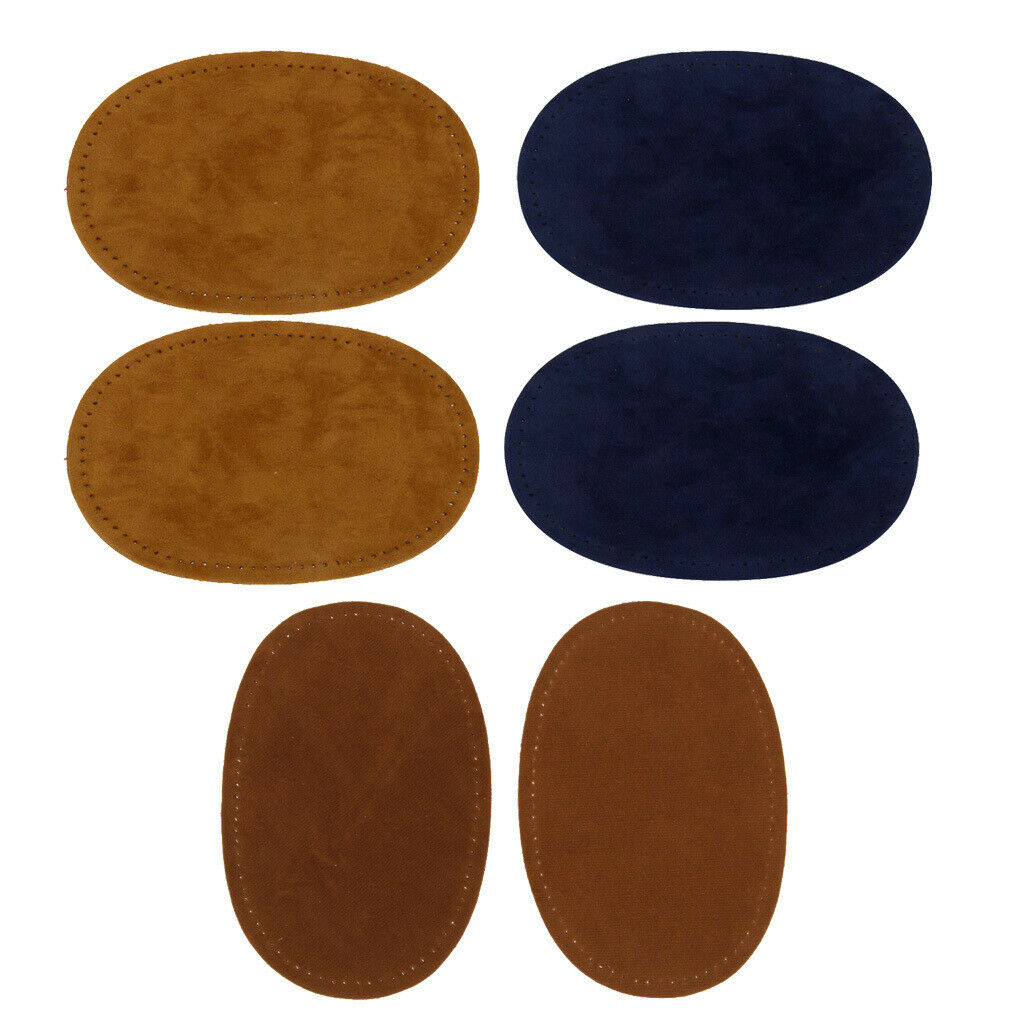 3 Pairs Brown Tan Sew On Patches Repair Elbow Knee for Jean Pant Clothing 14x9cm