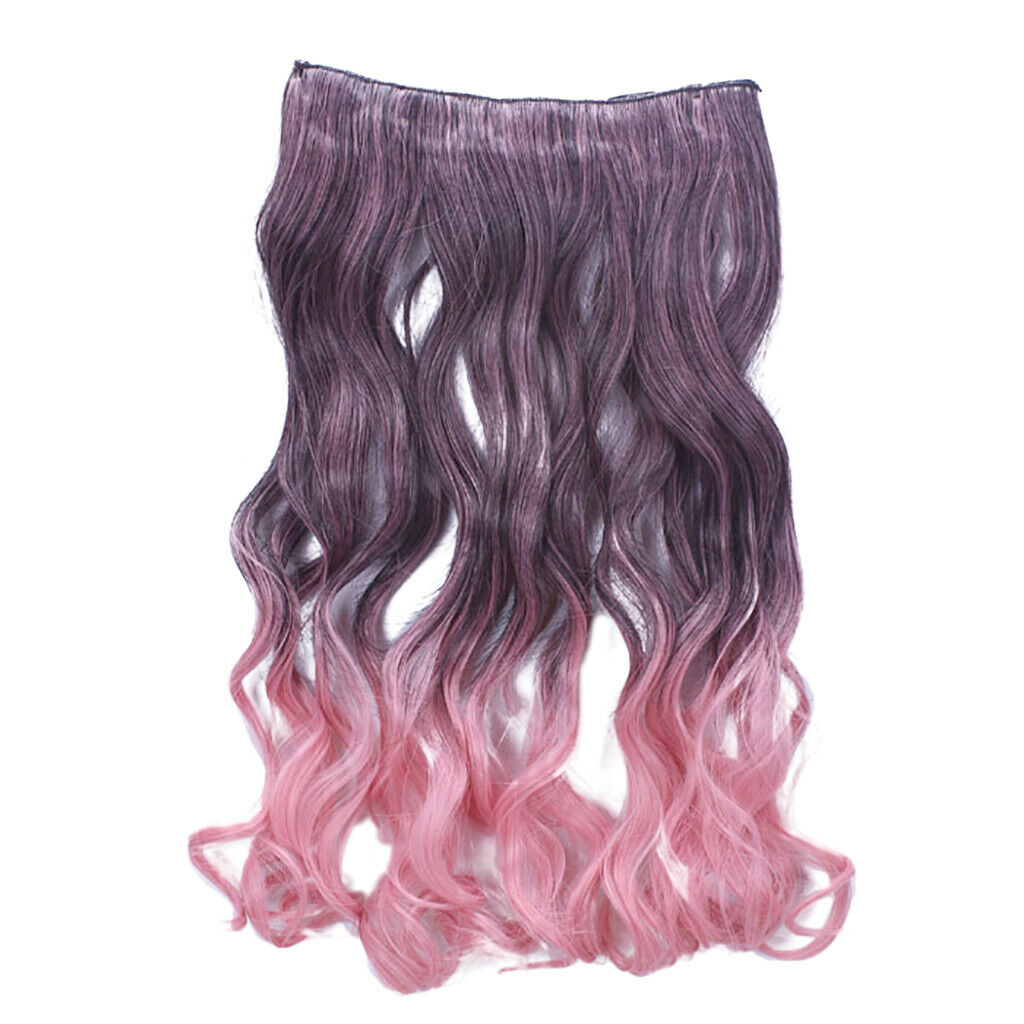 Beauty 24" Synthetic Curly Two Tone Ombre Hairpiece Clip in Hair Extensions