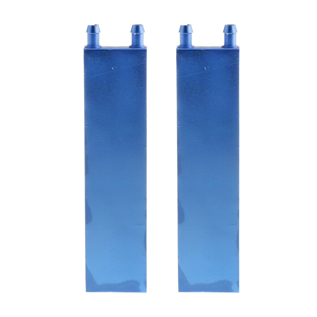 2Pieces Aluminum Water Cooling Blocks for Cpu Heatsink Cooler 40x160mm -Blue
