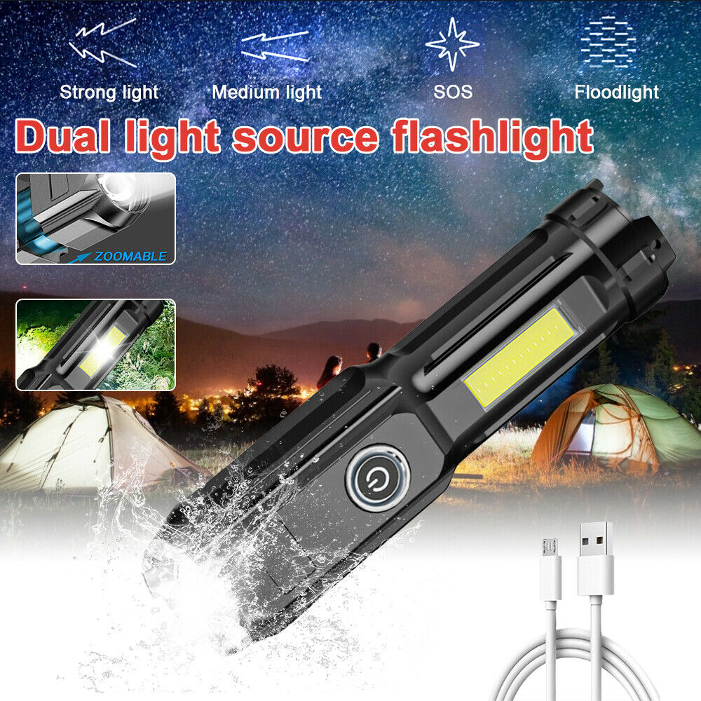 New Mini Strong Light Flashlight Outdoor Home Ultra-clear Zoom LED Torch Lamps