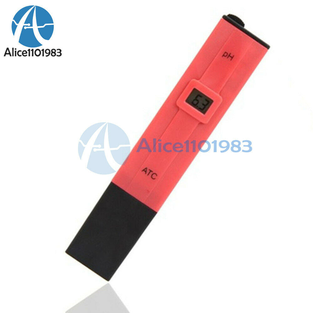 Electric Digital PH Meter Tester Hydroponics Pen Red Aquarium Pool Water PH Test