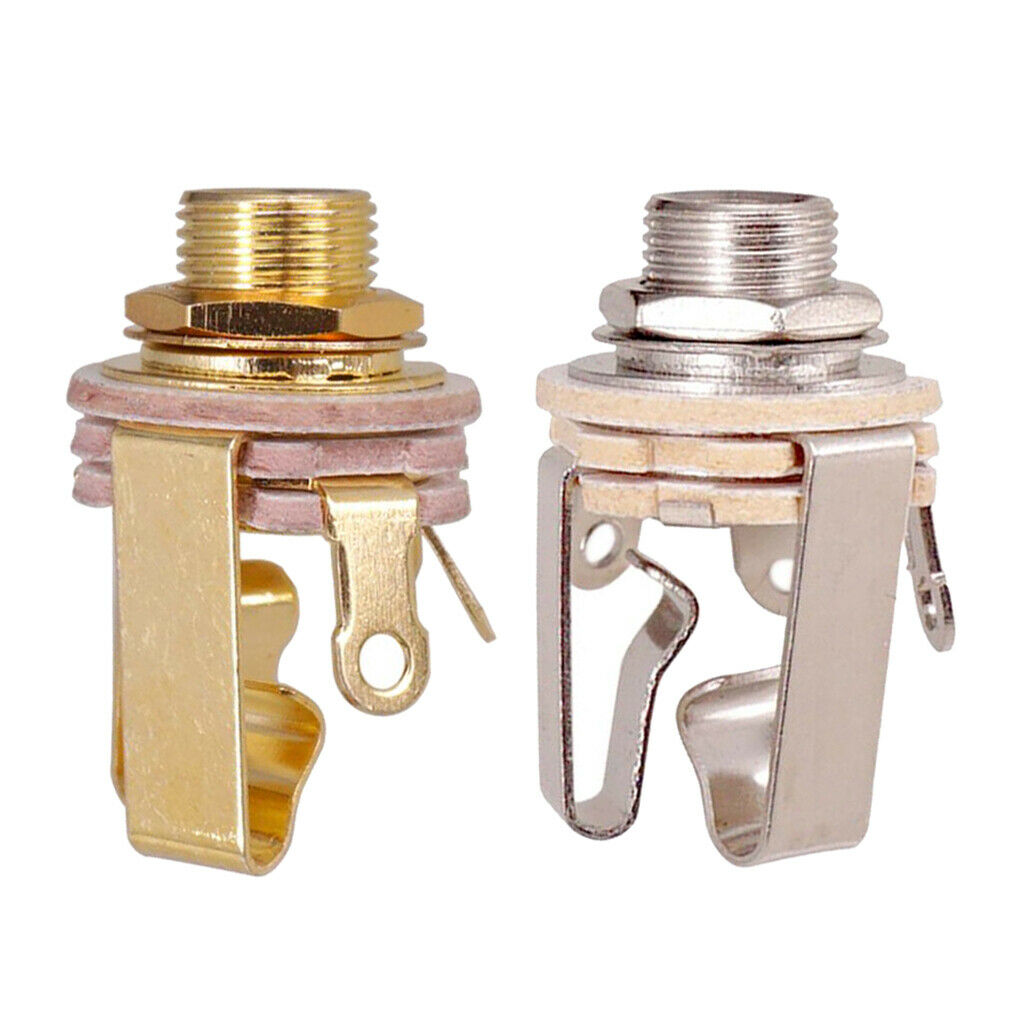 2 Pieces 1/4" Mono Plug Input for Electric Guitar Bass Plug 6.35mm Plug Accs