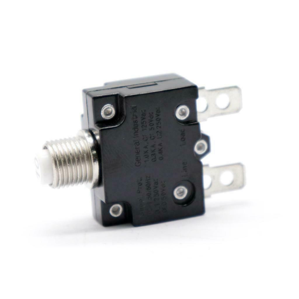 10A Circuit Breaker Overload Switch Fuse Reset with Black   AC 125/250V