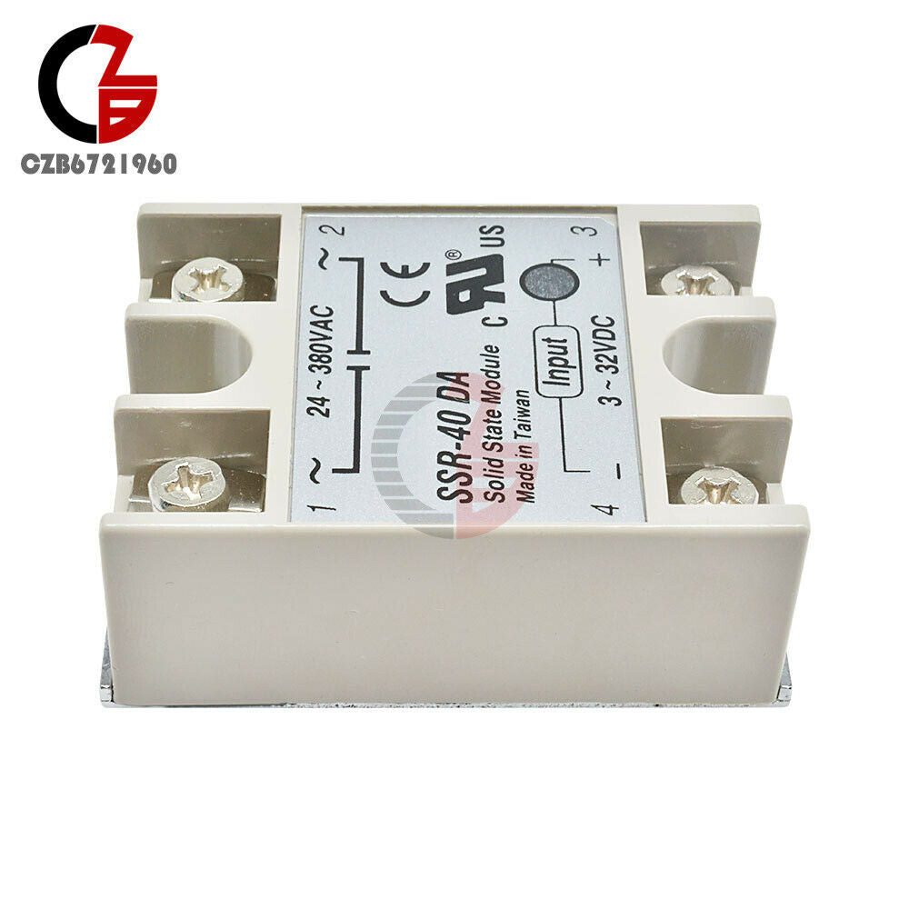 5PCS SSR-40DA DC to AC 40A Module DC 3-32V to AC 24-380V Solid State Relay