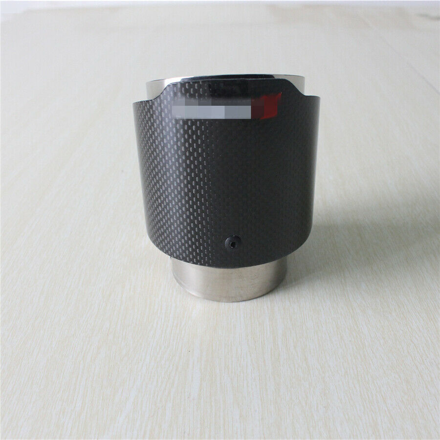 2.5'' Universal Car Exhaust Muffler Pipe Tip Carbon Fiber + Stainless Steel
