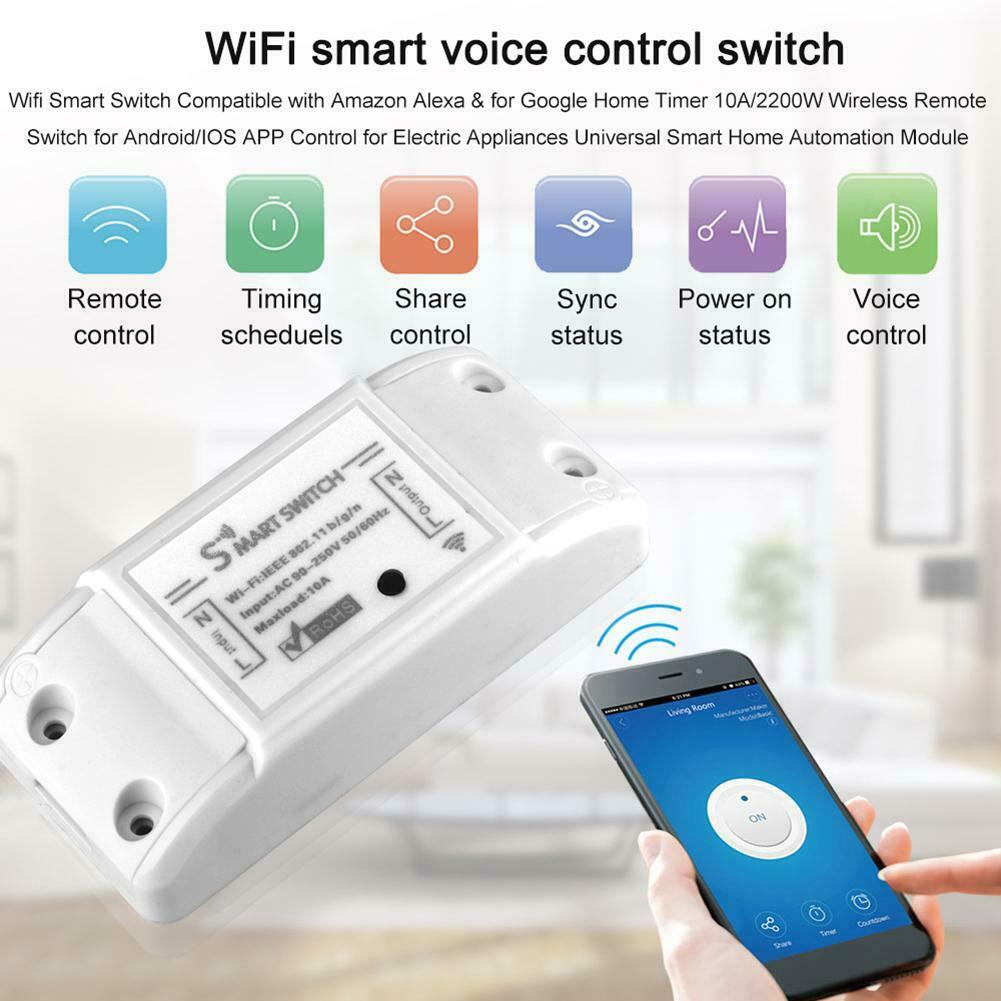 Universal Smart WiFi Switch Wireless Remote Control for Google Home Amazon Alexa