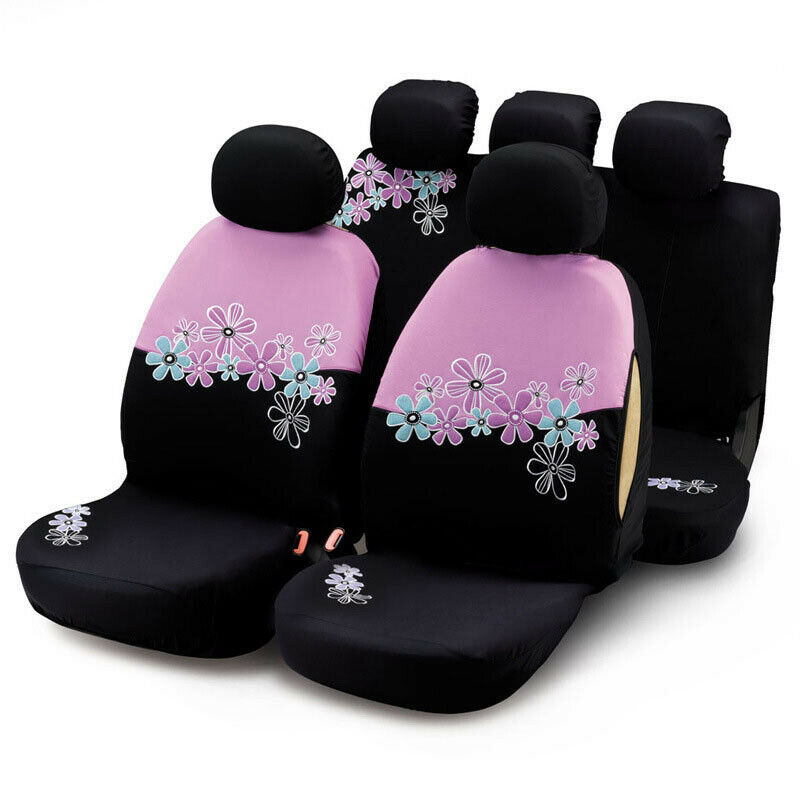9PCS Full Set Auto Car Seat Cover Cushion protector Printing Front & Rear Kit