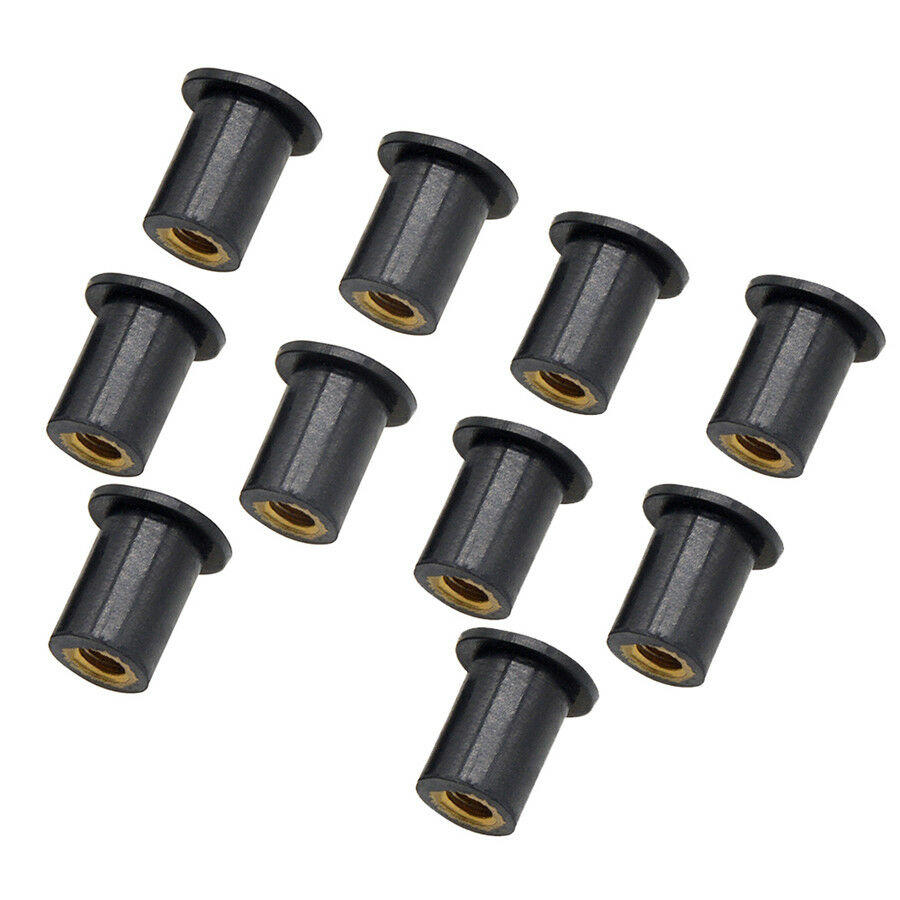 50pc M5 Rubber WellNut 5mm Metric Motorcycle windscreen Well Nut Wellnuts Brass