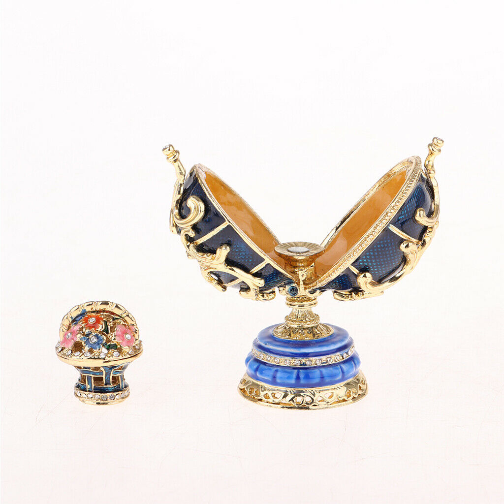 1 Piece Easter Eggs Decorative Jewelry Boxes for Ornaments Gift Blue