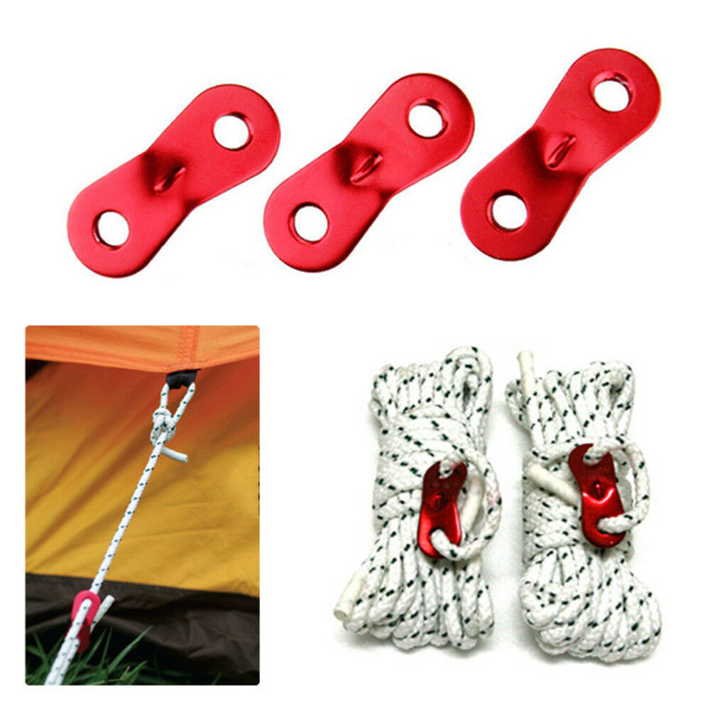 10Pcs Red Alloy Tent Awning Cord Rope Fastener Guy Line Bent Runner Tensioner