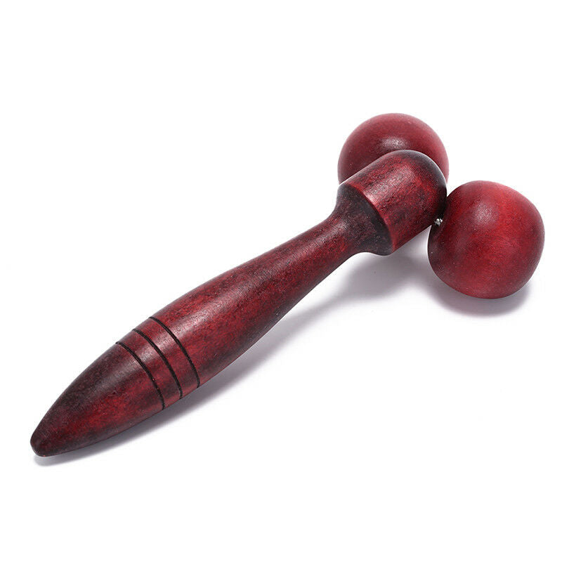 wooden ball roller massager tool reflexology hand face body relax random c.l8