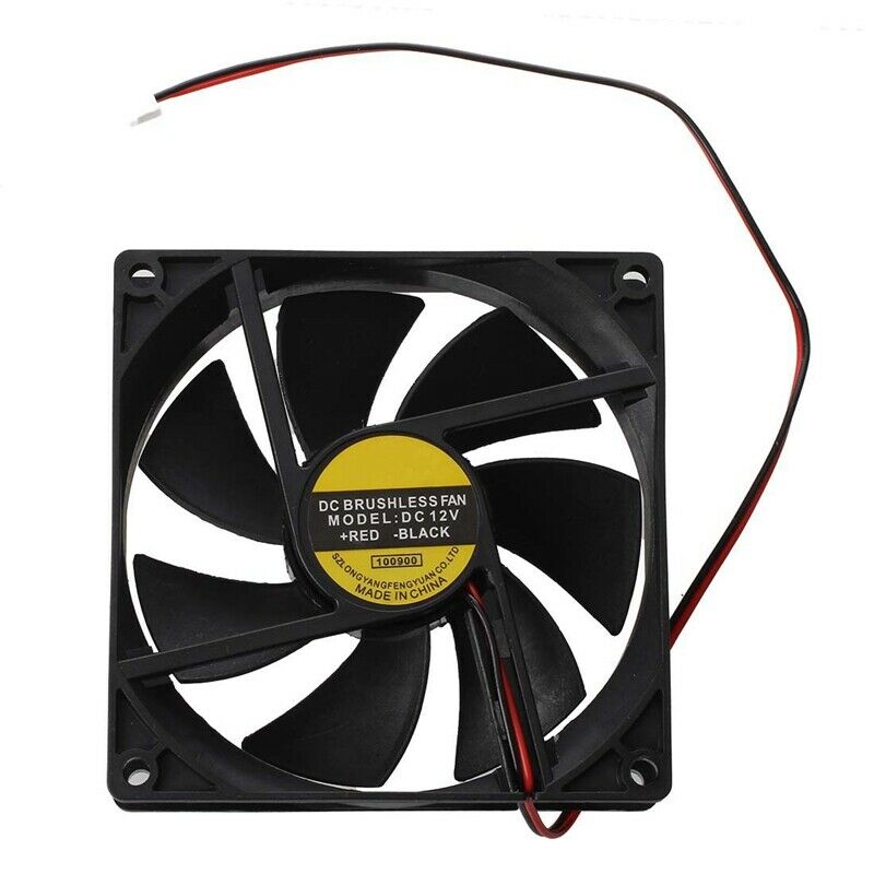 Black Plastic Square 9025 90 x 90 x 25mm DC 12V 0.25A Cooler Fan K9X8X8