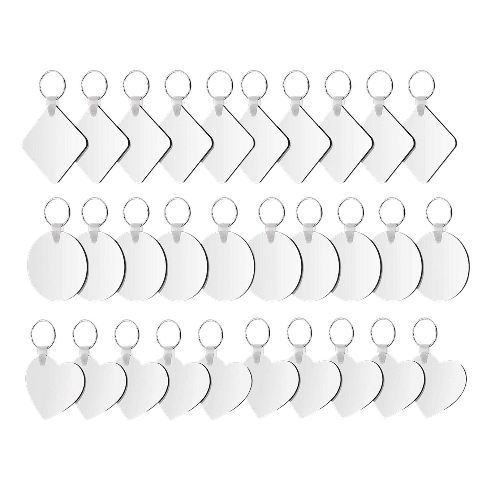 30 Sets Sublimation Blank Keychains DIY MDF Blank Keychains