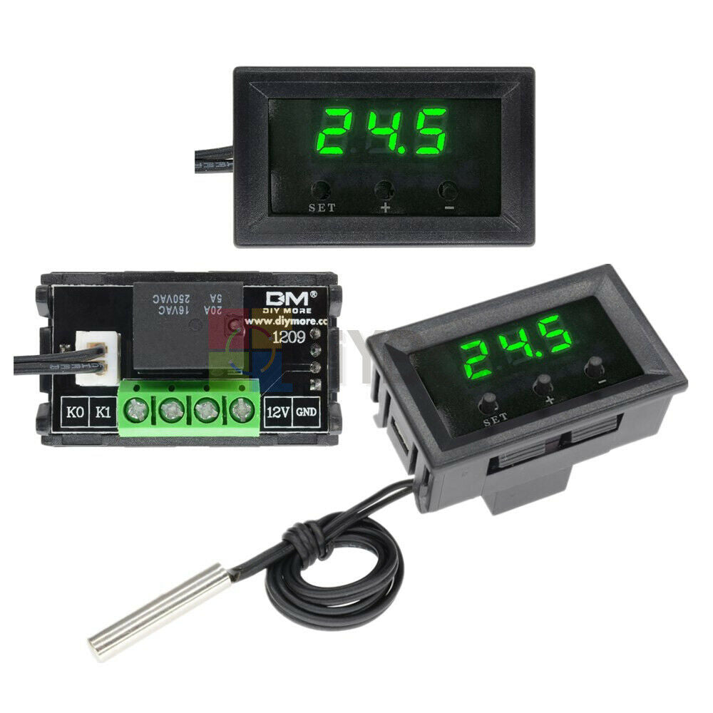 DC 12V W1209 Digital LED Thermostat Temperature Controller Switch w/ NTC Sensor