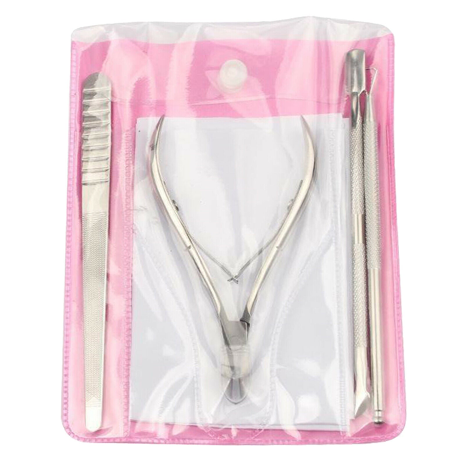 4Pcs Nail Art Cuticle Nipper Nail Clipper Cutter Spoon Nail File Tool Set