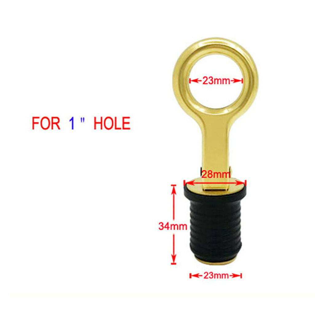 Brass Snap-Handle Drain Plug for Boat Livewell Accessories, 1 inch 25mm