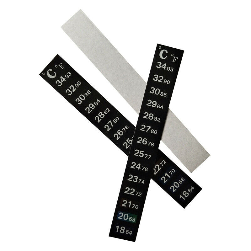 Aquarium Fish Tank Strip Stick-on discolor Thermometer Adhesive Stick Dua.l8