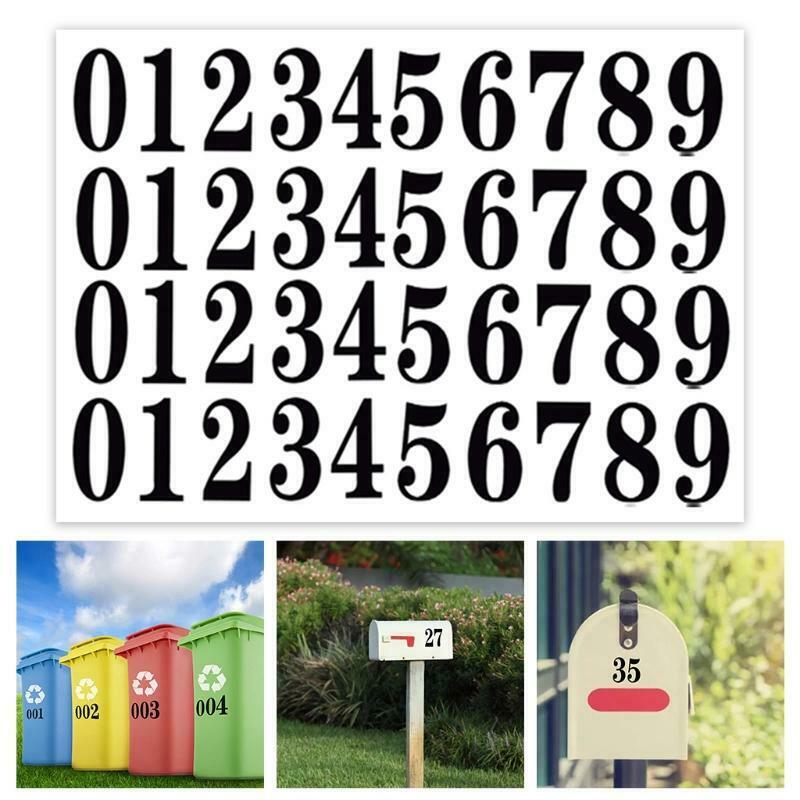 5 Sheets Repeatable Self-Adhesive Stickers Water Proof Address Number Decals
