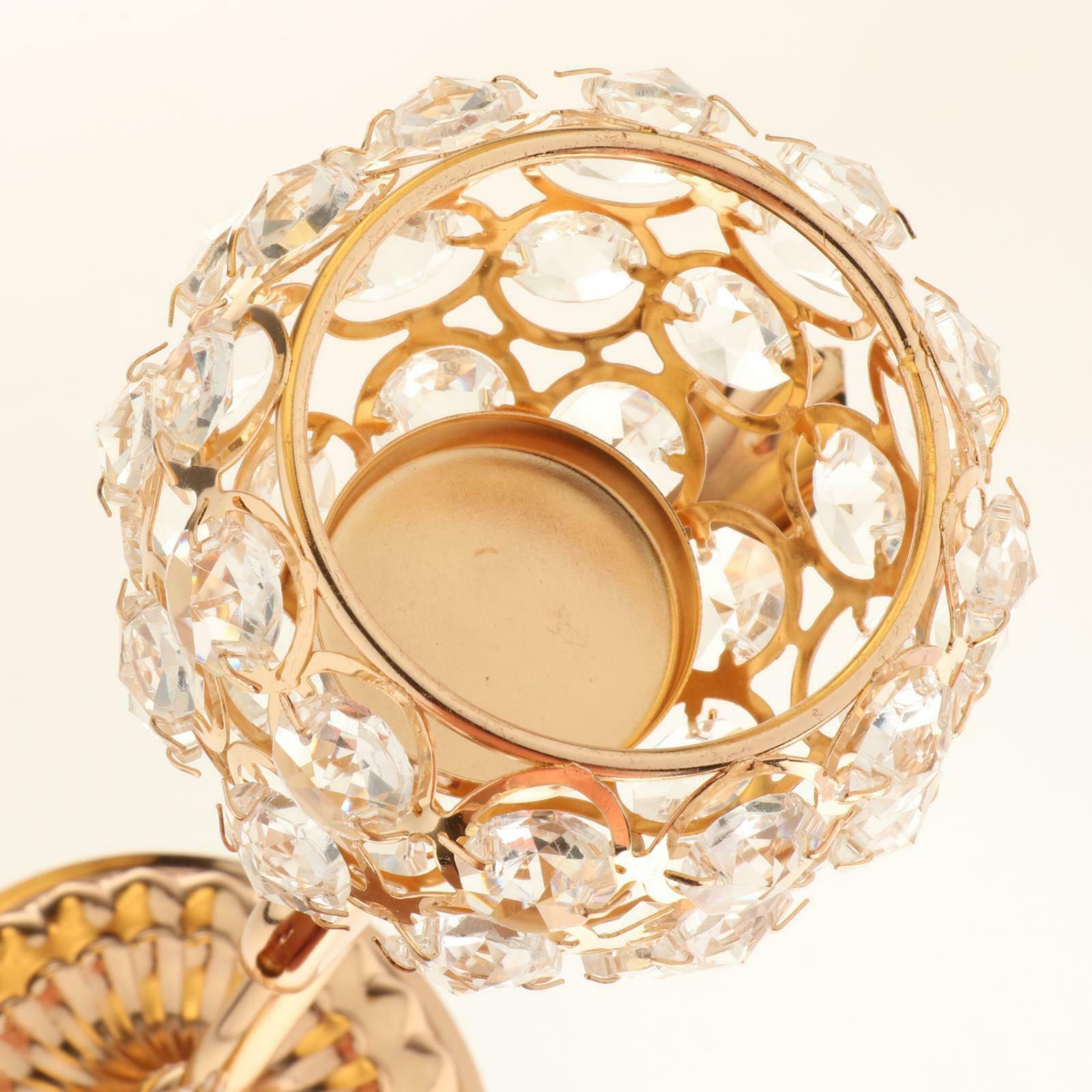 Iron Crystal Candle Holder Candlestick Stand Wedding Home Anniversary Gifts
