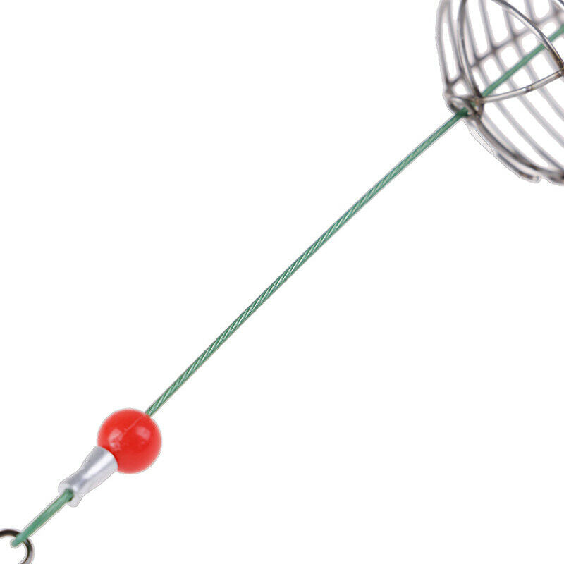 5PCs Wire Fishing Lure Cage Fish Bait Cage Fishing Trap Basket Feeder HolderBDD