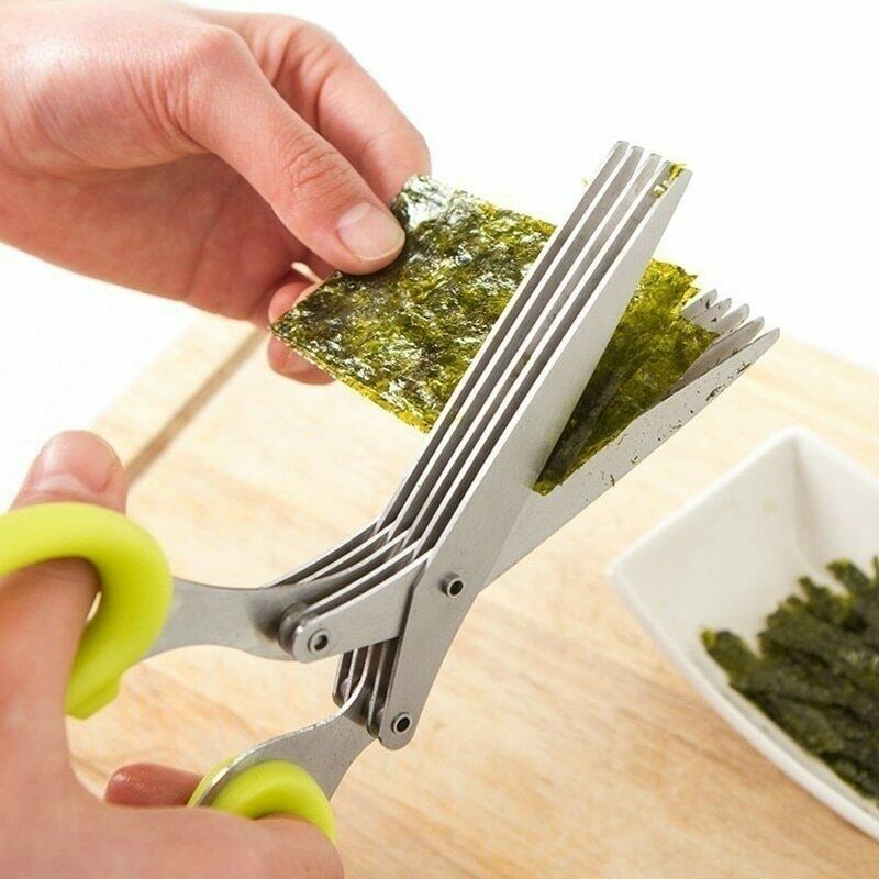 15CM Multifunctional SCISSOR 5 Layers Kitchen Knives Spices Chopped Green Onion