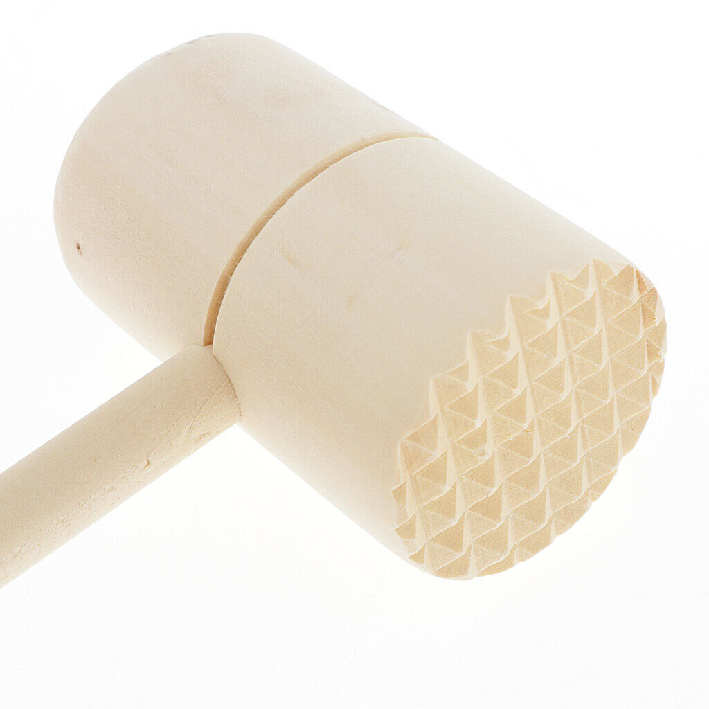 Unfinished Wood Meat Tenderizer Mallet - Chicken Pounder for Tenderizing Steak