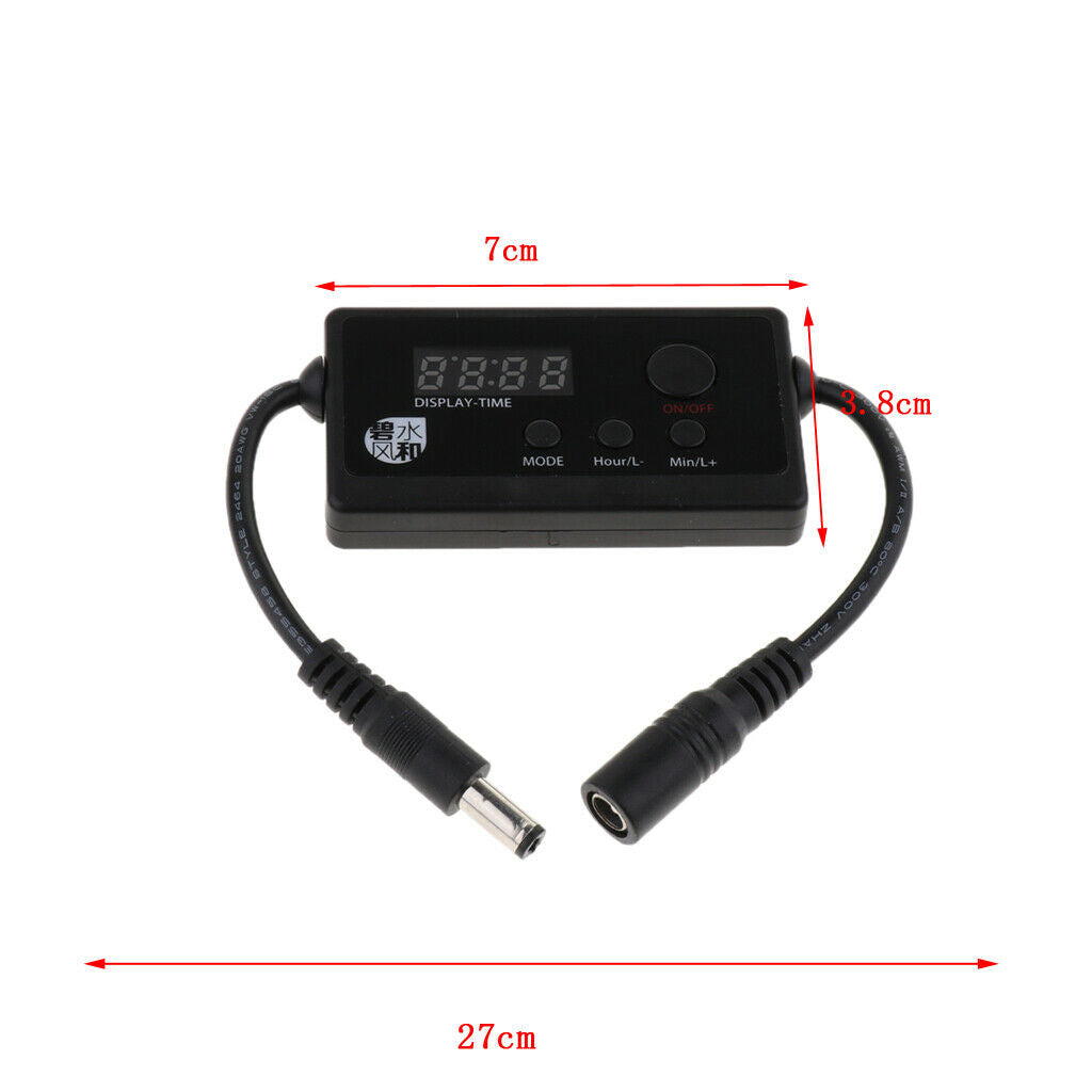 2pcs DC 5.5mm Lock Connector Multi Function LED Light Dimmer Timer for Fish Tank