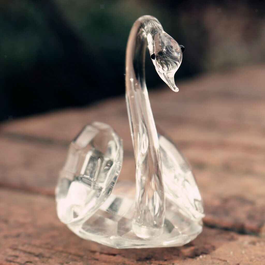 Romantic Clear Crystal Rhinestone Swan In Packing Box