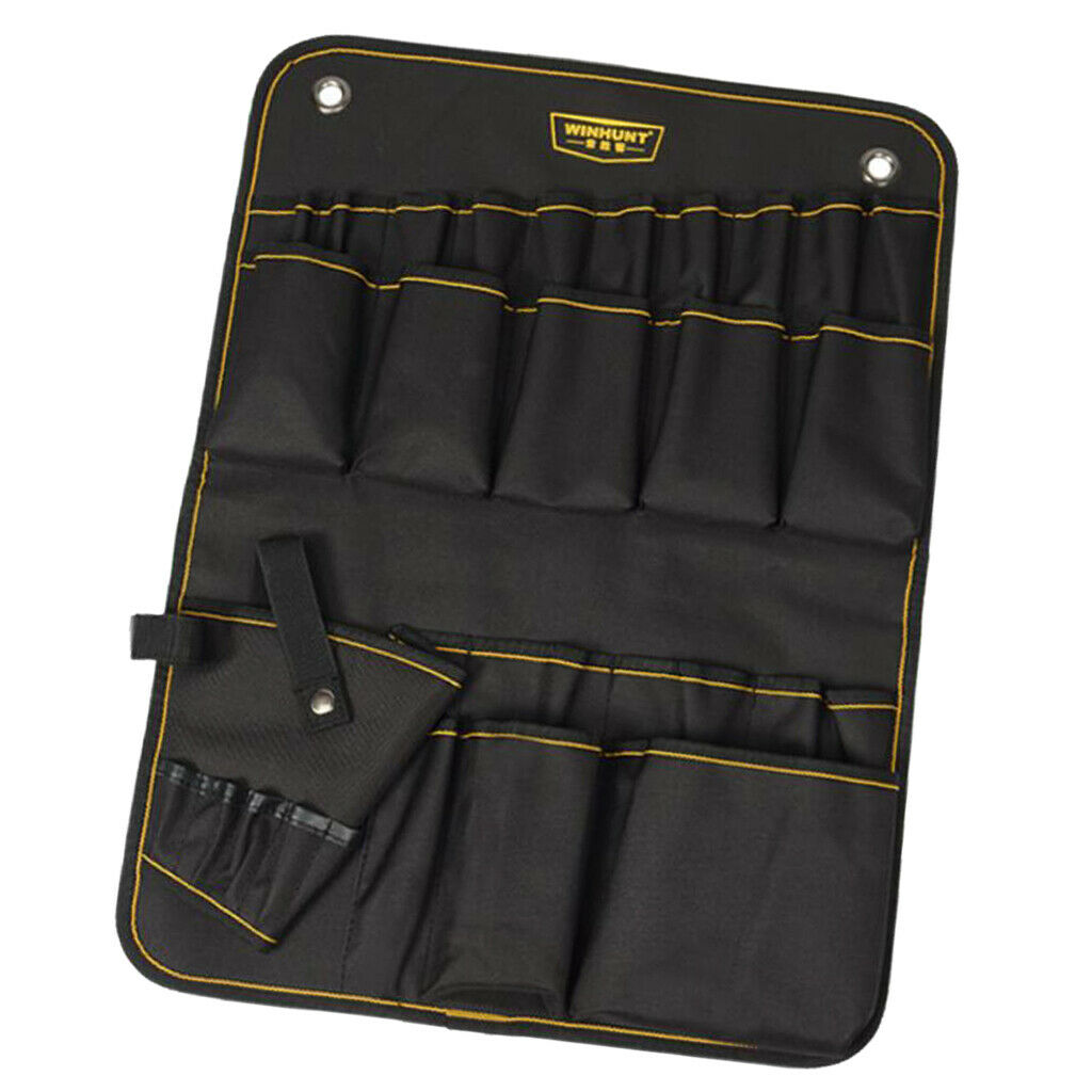 Electrician Tool Pouch Bag, Durable Black Oxford, Multi-pocket, Durable,