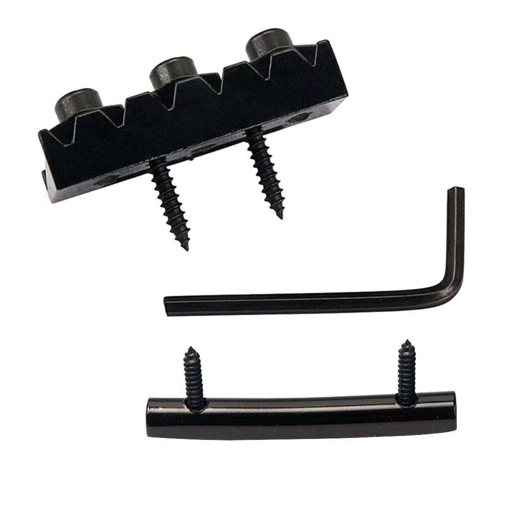 Electric Guitar String Retainer Bar + Locking Nut String Lock Black