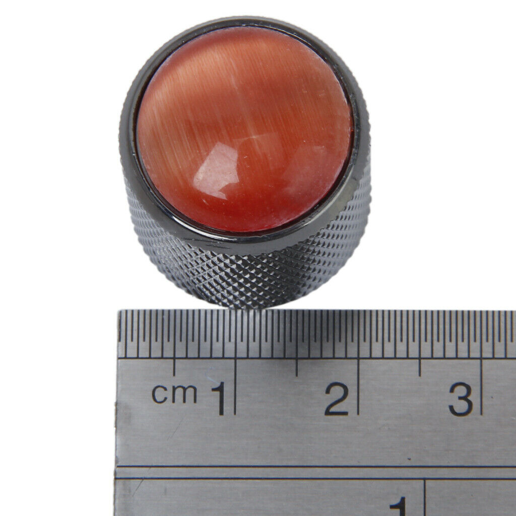 3pcs Volume Tone Control Knob for Electric Guitar - Black with Red Top