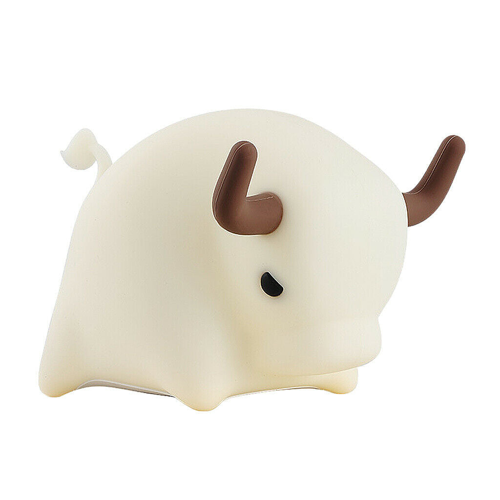 Cow Night Light Kids Silicone LED Lamp Animal Baby Nursery Stepless Dimming