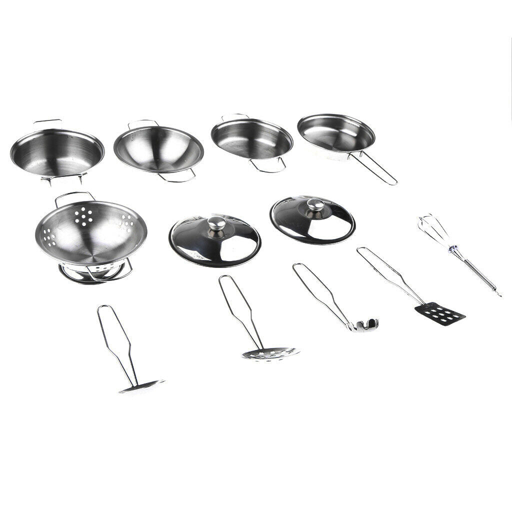12pcs Simulation Kids Kitchen Cookware Pans Pots Utensils Role Play Toys C