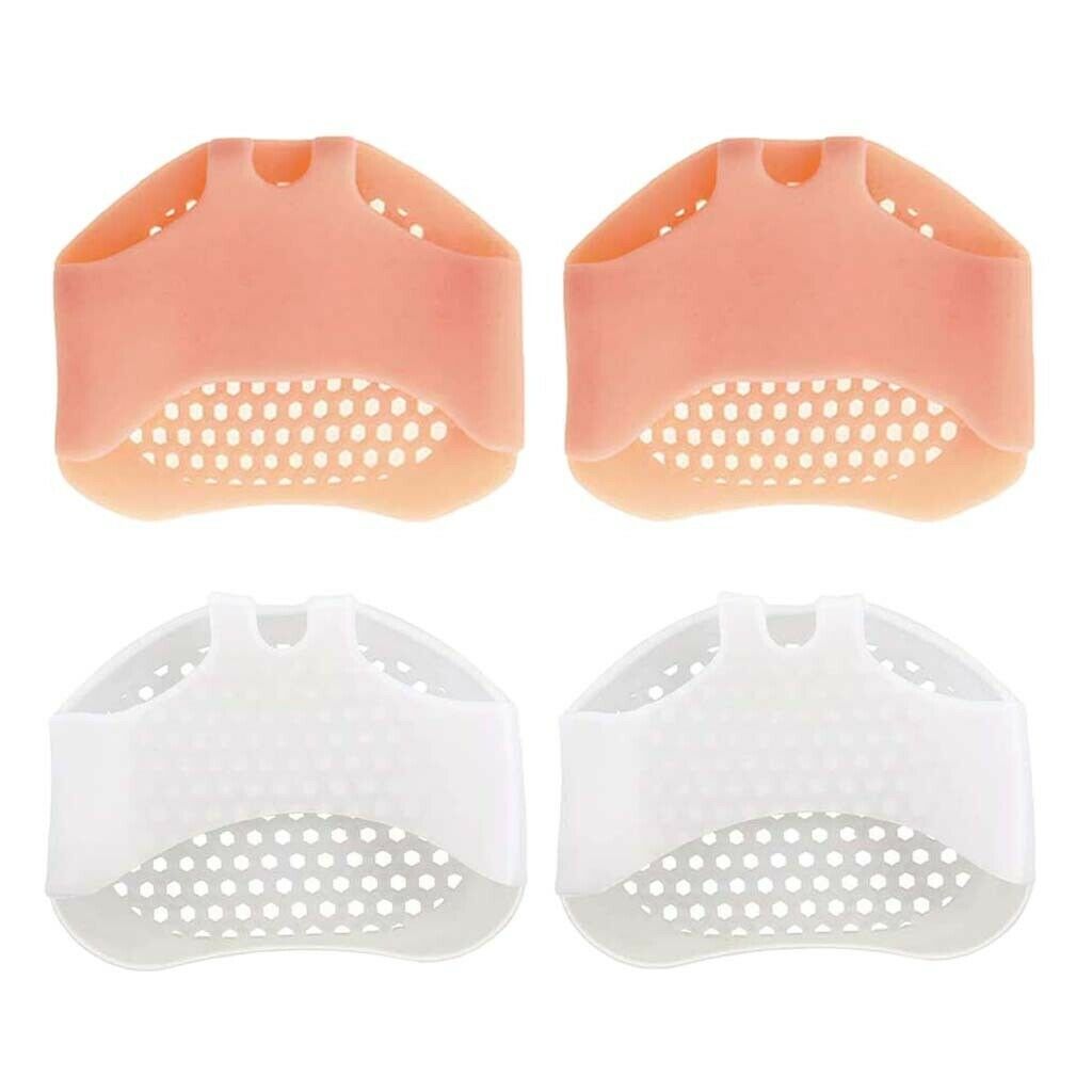 2 Pairs Set Unisex Silicone Ball of Foot Pads Reusable Metatarsal Pads
