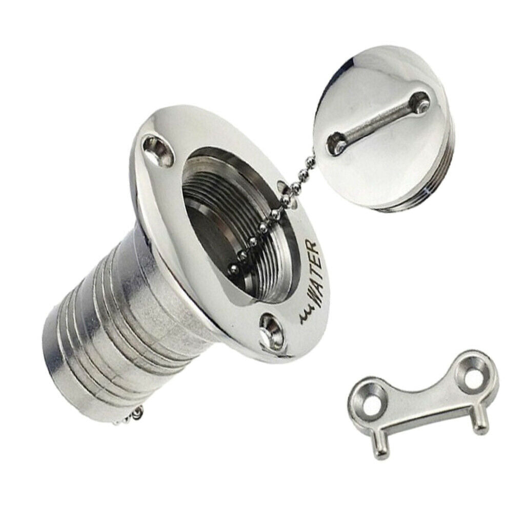 1-1/2" Marine Boat Deck Fill Filler for Fuel Water Tank Stainless Steel