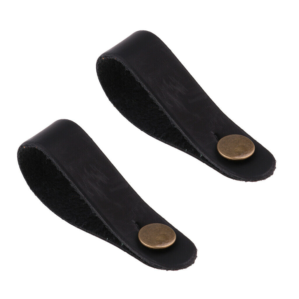 2x Guitar Headstock Straps Button Hook for Acoustic Folk Guitar Parts Black