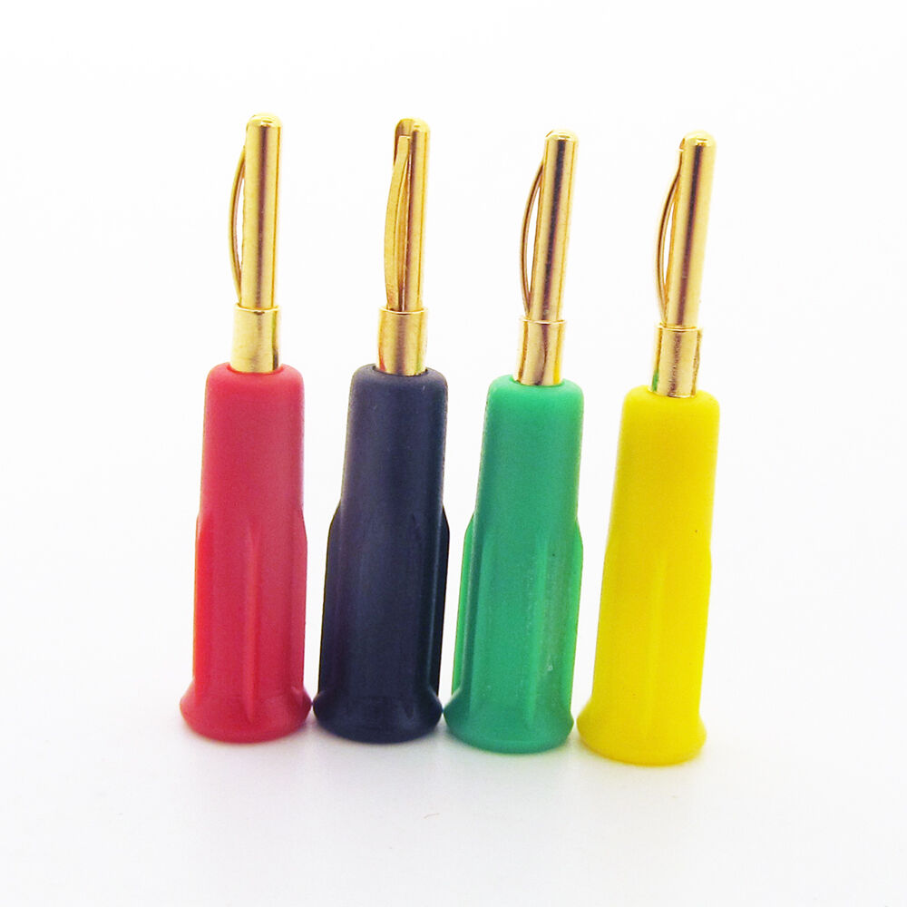 4sets 4 color Brass Sprung-Contacted 2mm Banana Plug w/Solder Bucket Terminal